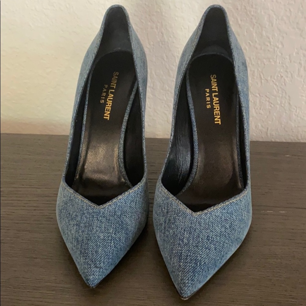 NWOT Saint Laurent Denim Pumps